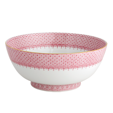 Mottahedeh Pink Lace Round Serving Bowl