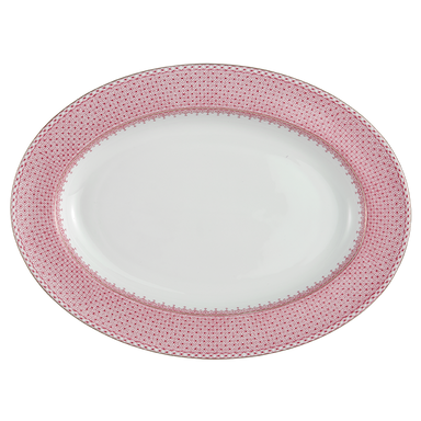 Mottahedeh Pink Lace Oval Platter
