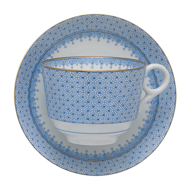Mottahedeh Cornflower Lace Tea Cup & Saucer