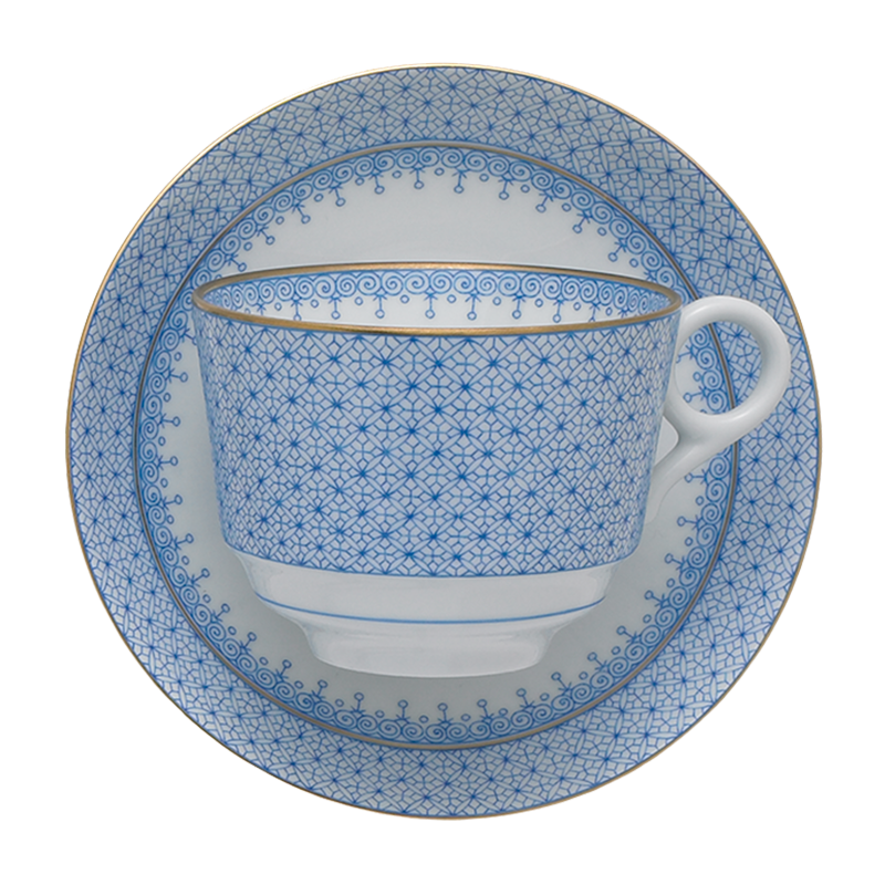 Mottahedeh Cornflower Lace Tea Cup & Saucer