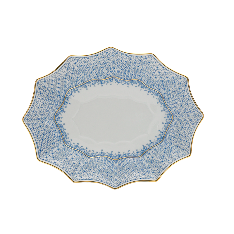 Mottahedeh Cornflower Lace 12 Sided Tray - Sm.