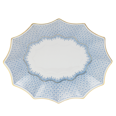 Mottahedeh Cornflower Lace 12 Sided Tray - Lg.