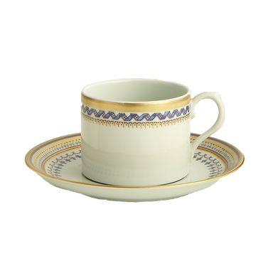 Mottahedeh Chinoise Blue Can Tea Cup & Saucer
