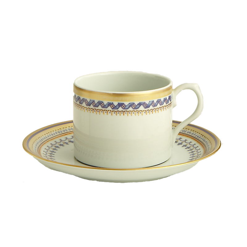 Mottahedeh Chinoise Blue Can Tea Cup & Saucer