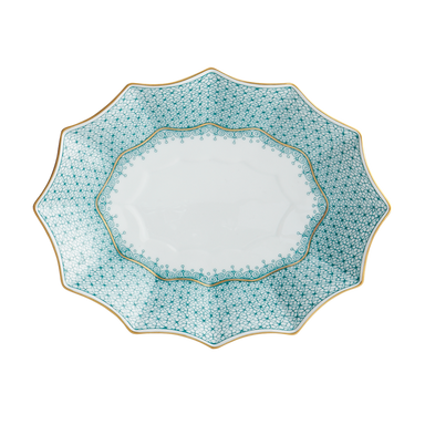 Mottahedeh Green Lace 12-Sided Tray - Sm.