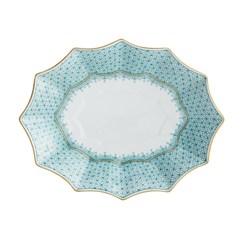 Mottahedeh Green Lace 12-Sided Tray - Sm.