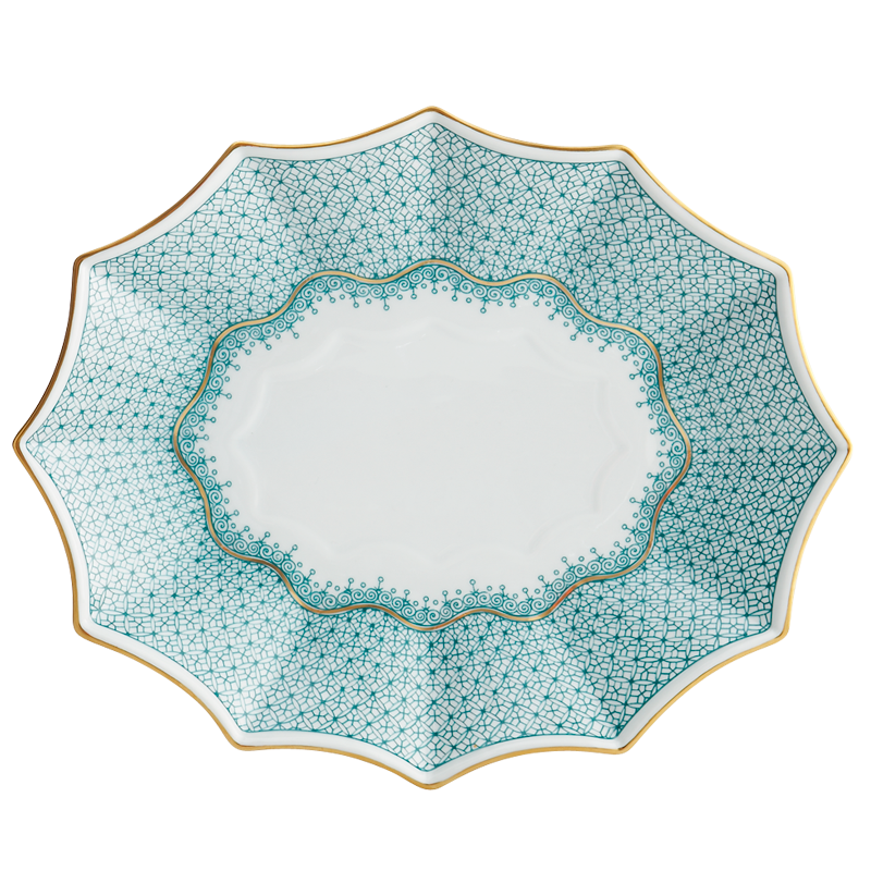 Mottahedeh Green Lace 12-Sided Tray - Lg.
