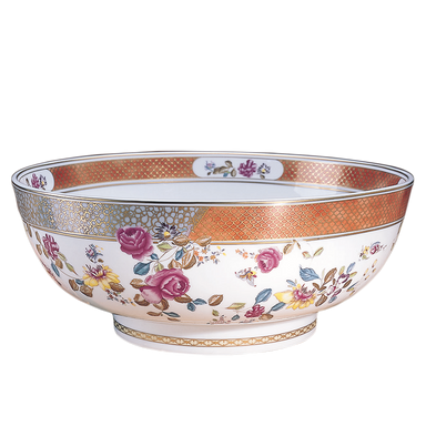 Mottahedeh Famille Rose Round Punch Bowl