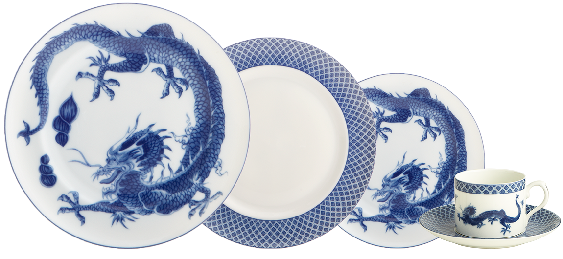 Mottahedeh Blue Dragon 5 pc Place Setting