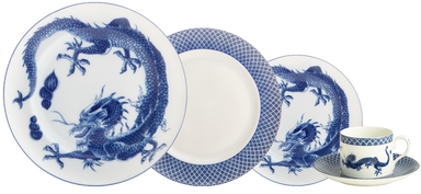Mottahedeh Blue Dragon 5 pc Place Setting