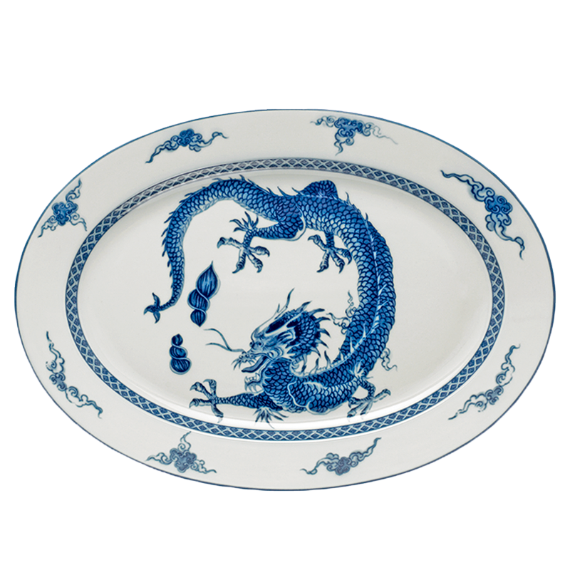 Mottahedeh Blue Dragon Oval Platter