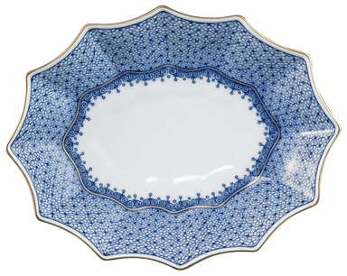 Mottahedeh Blue Lace 12-Sided Lobed Tray - Sm.