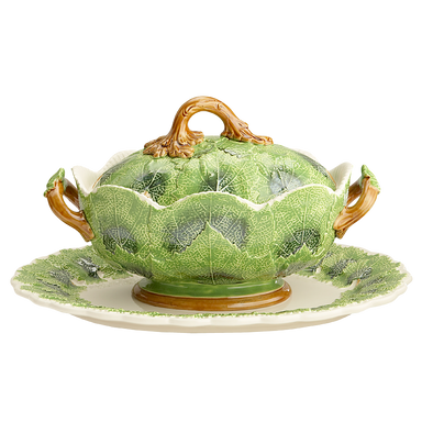 Mottahedeh Grape Leaf Tureen w Stand