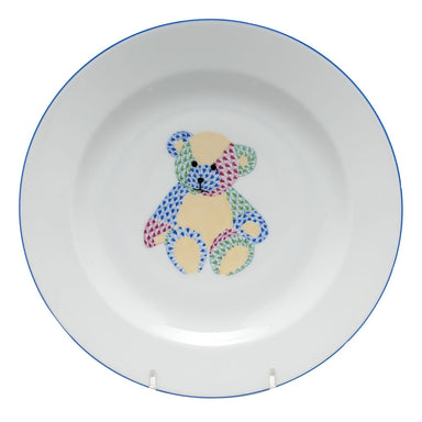 Herend Patchwork Children's Set Plate - Teddy Bear 8.25"d