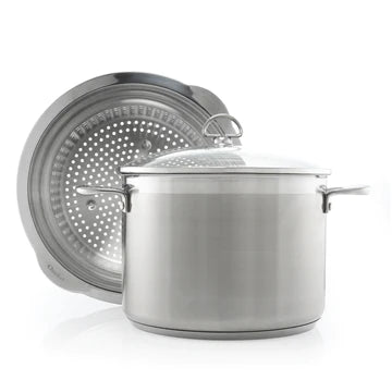 Induction 21 Steel 8QT Stockpot and Steamer Insert