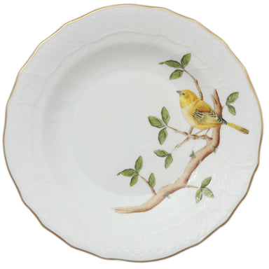 Herend Song Bird Dessert Plate - Warbler 8.25"d