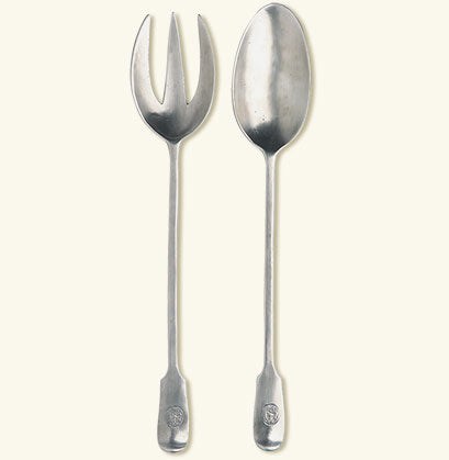 Match Pewter Antique Serving Fork and Spoon