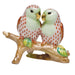 Herend Shaded Vh Love Birds On Branch 4"h Rust Body/lime Wash Face