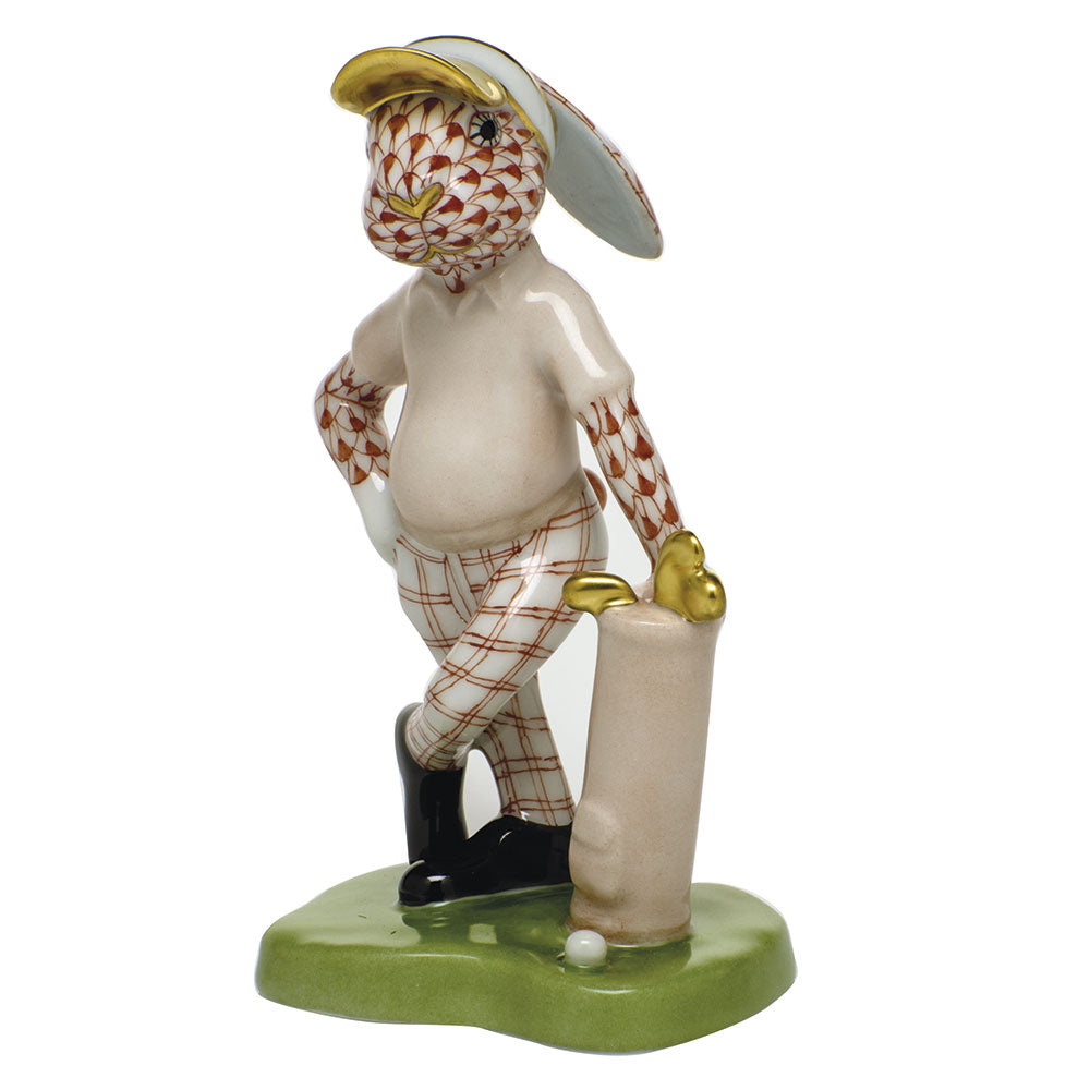 Herend Shaded Vh Golf Bunny 2.25"l X 4.25"h