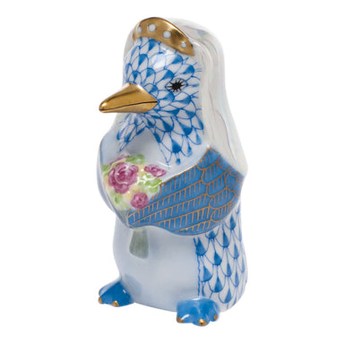 Herend Shaded Vhb Penguin Bride 1.5"l X 2.5"h