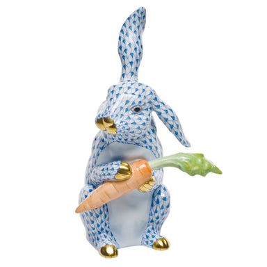 Herend Shaded Vhb Large Bunny W/carrot 7.75"h