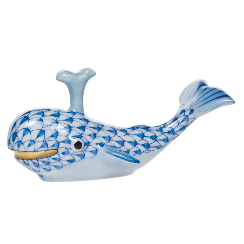 Herend Shaded Vhb Baby Whale W/spout 3"l X 1.75"h