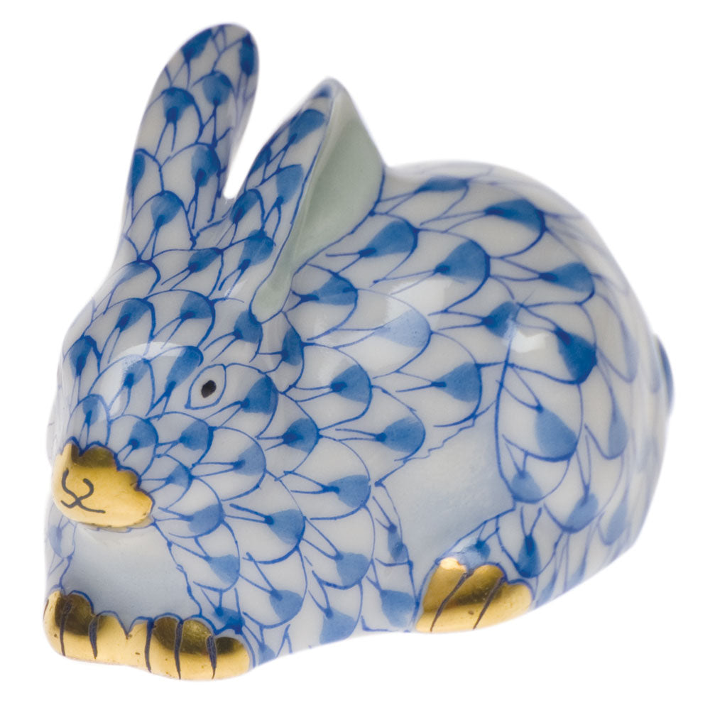 Herend Shaded Vhb Miniature Lying Rabbit 1.75"l X 1"h