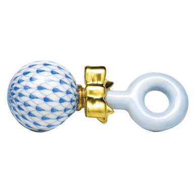 Herend Shaded Vhb Baby Rattle 4"l X 1.25"h