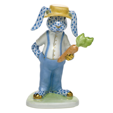 Herend Shaded Vhb Farmer Bunny 1.75"l X 3.75"h