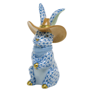 Herend Shaded Vhb Cowboy Bunny 2"l X 2"w X 3.5"h