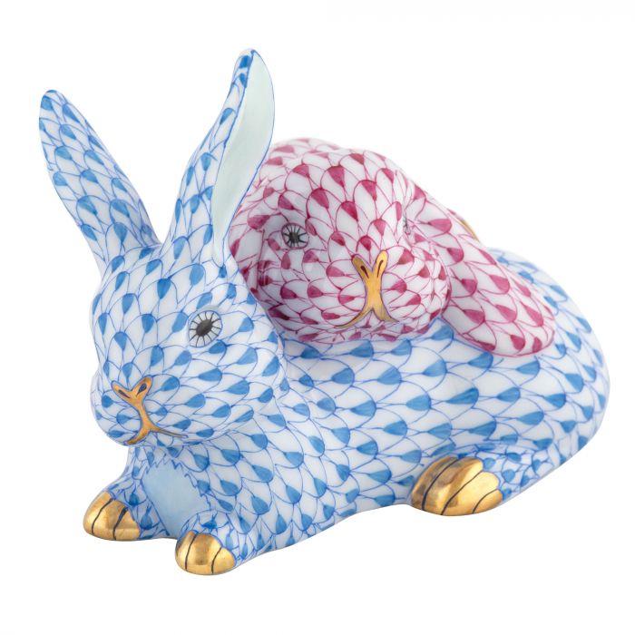 Snuggle Bunnies Blue and Pink