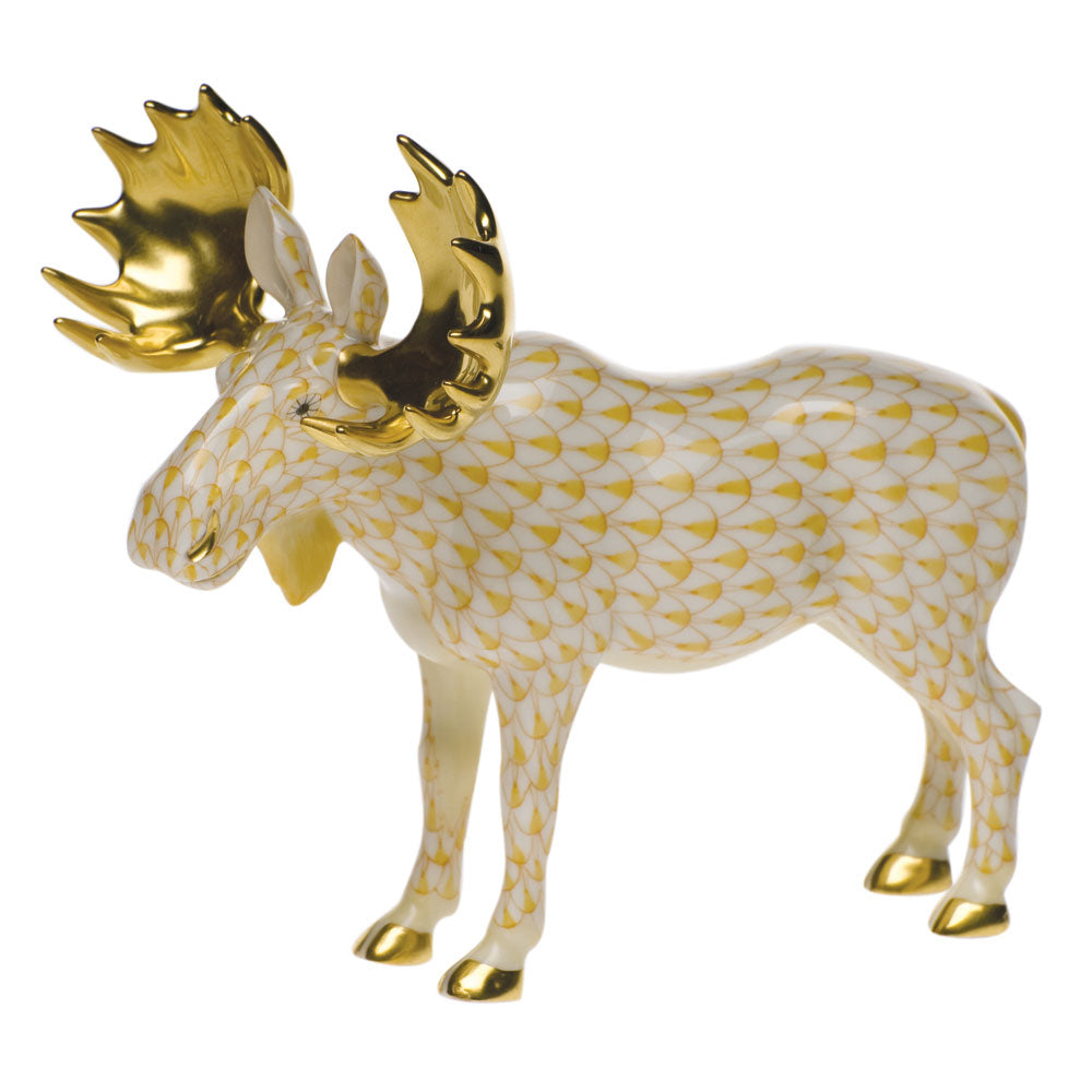 Herend Shaded Vhjm Standing Moose 6"l X 5.5"h