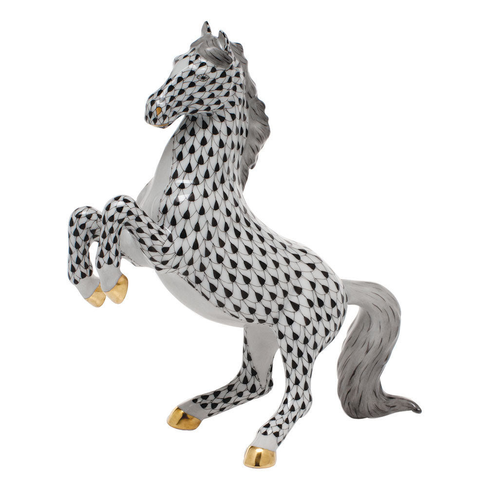 Herend Shaded Vhnm Prancing Horse 6.5"l X 7.25"h