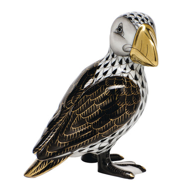 Herend Shaded Vhnm Puffin 3"l X 3.25"h