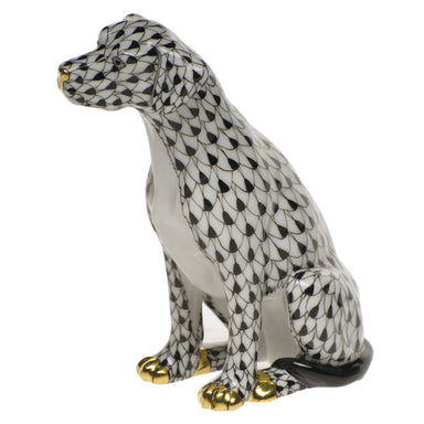 Herend Shaded Vhnm Seated Dog  4.25"h