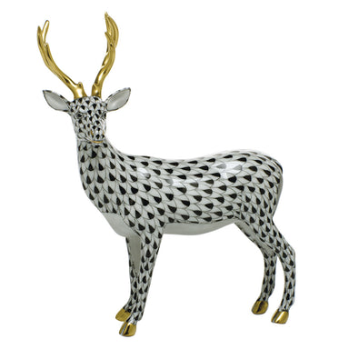 Herend Shaded Vhnm Deer 5.25"l X 6.5"h