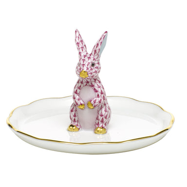 Herend Shaded Vhp Bunny Ring Holder 2.25"h X 4"d
