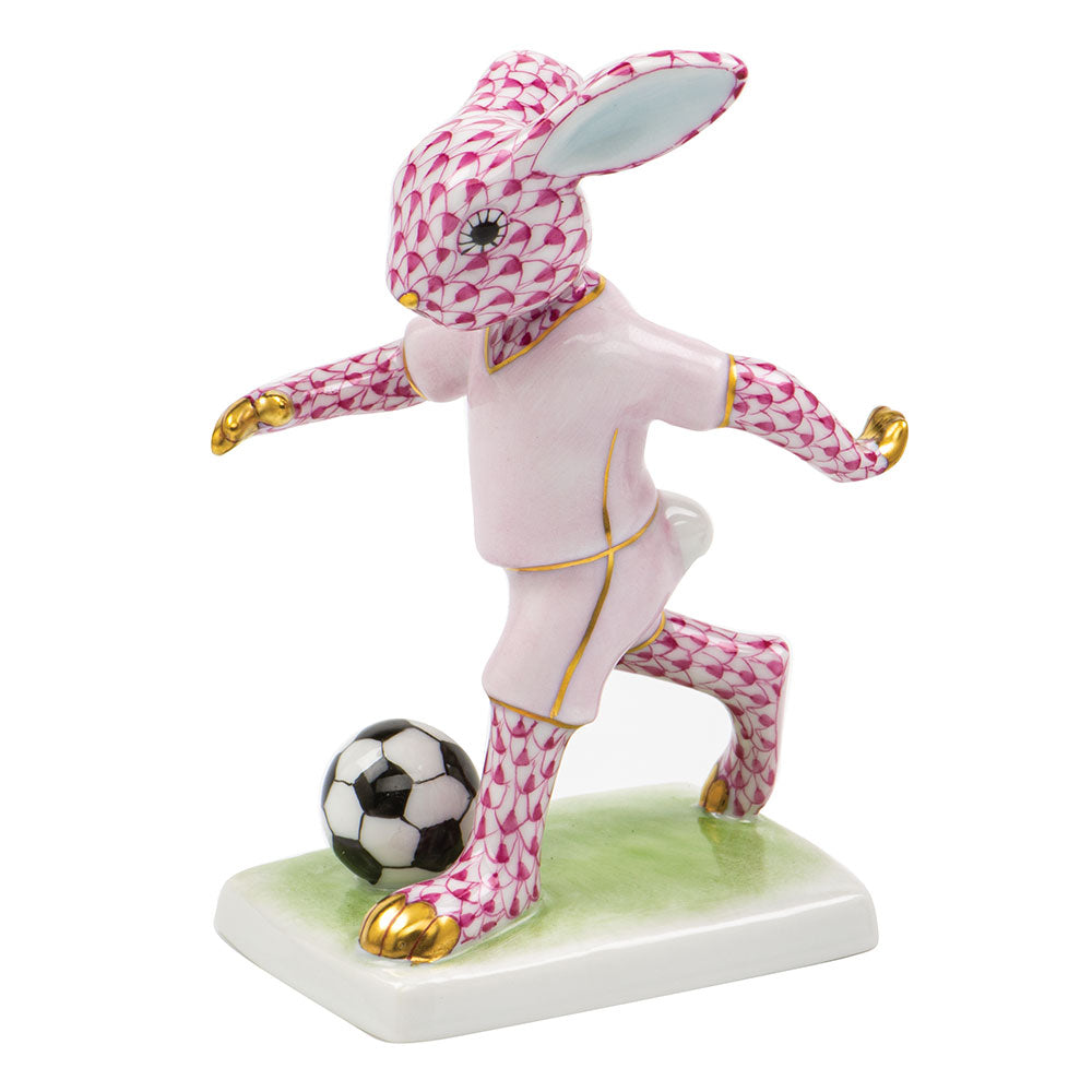 Herend Shaded Vhp Soccer Bunny 3"l X 2.25"w X 4"h