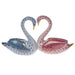 Herend Shaded Vhb + Vhp Kissing Swans - Pink & Blue 6.5"l X 3.5"h