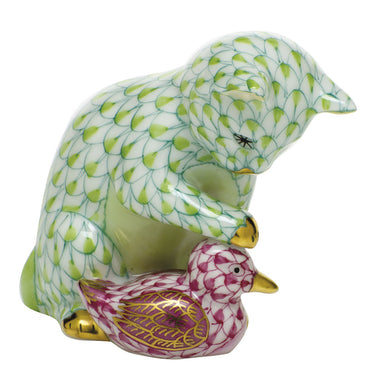 Herend Svhq-92 (svhv1+svhp) Kitten And Duckling 2.25"l X 1.5"w X 2.25"h