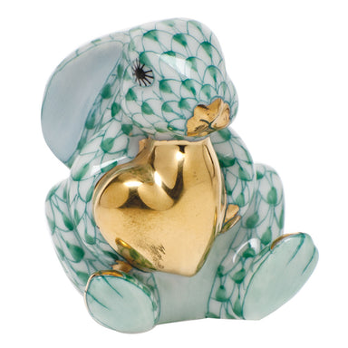 Herend Shaded Vhv Bunny W/heart 1.5"l X 2"h