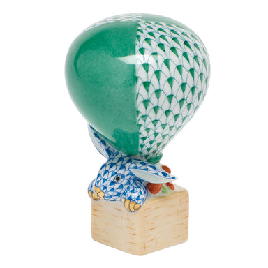 Herend Shaded Vhv + Vhb Hot Air Balloon Bunny 3.5"h X 2.25"d