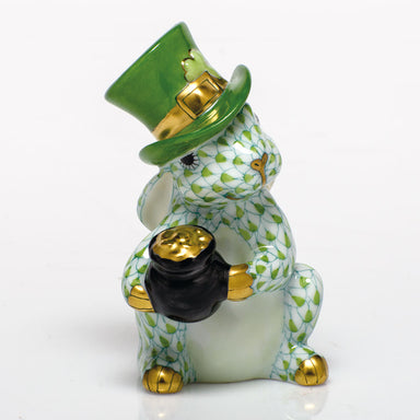 Herend Shaded Vhv1 Leprechaun Bunny 1.75"l X 3"h