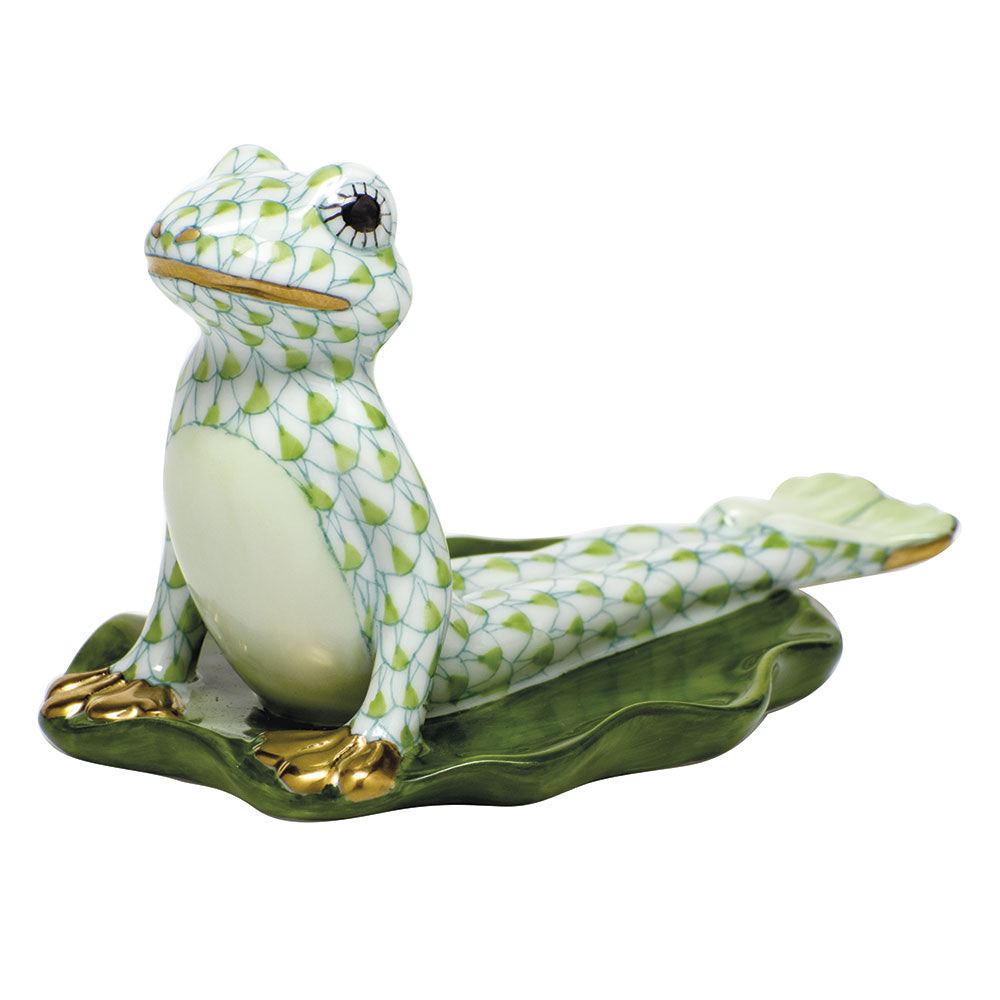 Herend Shaded Vhv1 Yoga Frog In Cobra Pose 3.5"l X 2.25"h