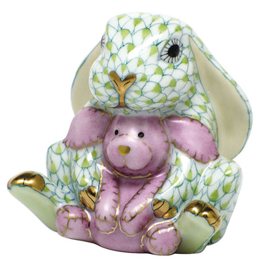 Herend Shaded Vhv1 Bunny And Lovey 2"l X 2"h
