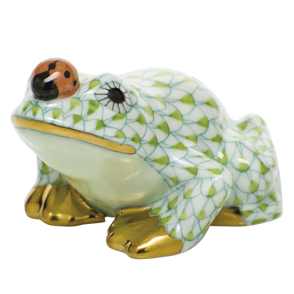 Herend Shaded Vhv1 Frog With Ladybug 2.25"l X 1.5"h