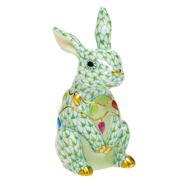 Herend Shaded Vhv1 Bunny With Christmas Lights 2"l X 1.75"w X 3.5"h