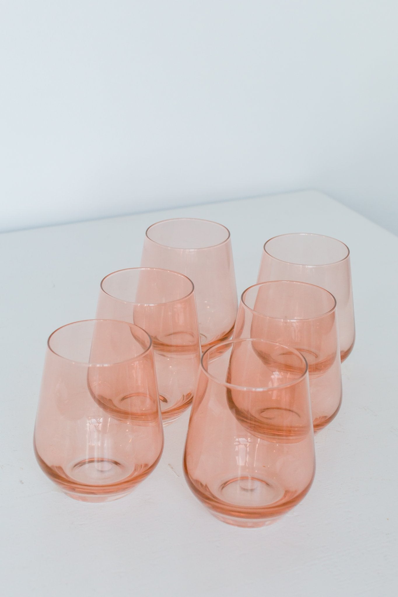 Estelle Colored Wine Stemless Set of 6 (Pastel Mixed Set)