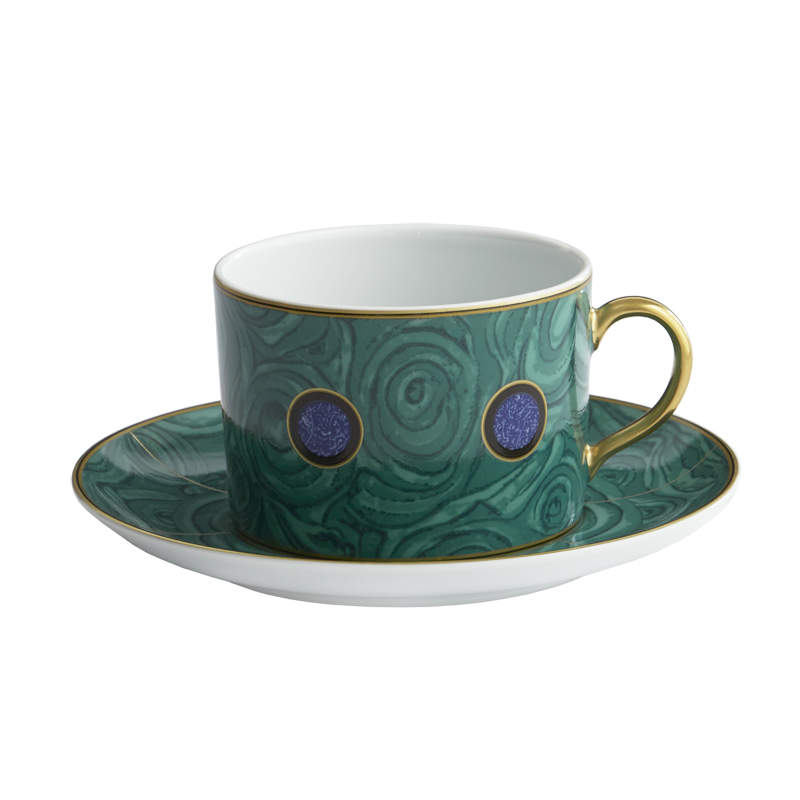 Mottahedeh Malachite Tea Cup & Saucer