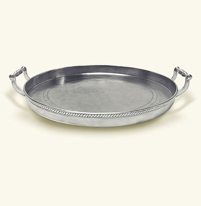 Round Gallery Tray with Handles